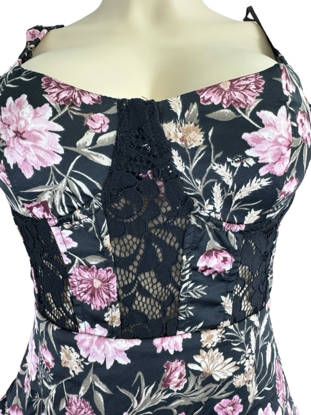 Forever 21 Black Mini Dress with Pink Floral Print - Picture 6 of 15